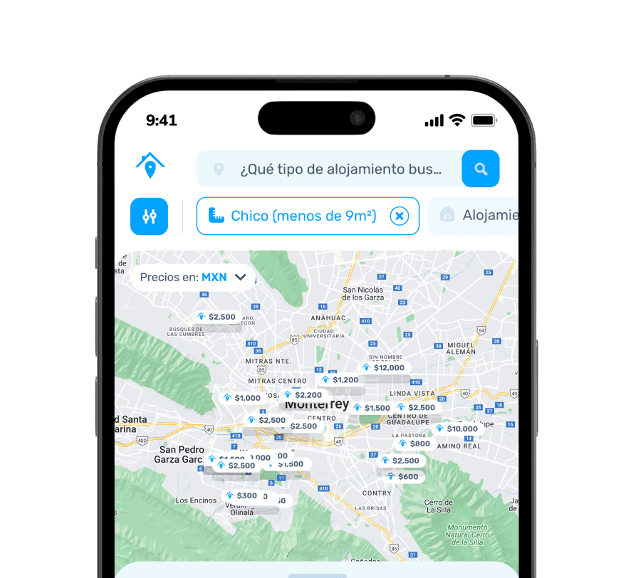 Busca espacios en renta por ubicación en el mapa de SpotMe